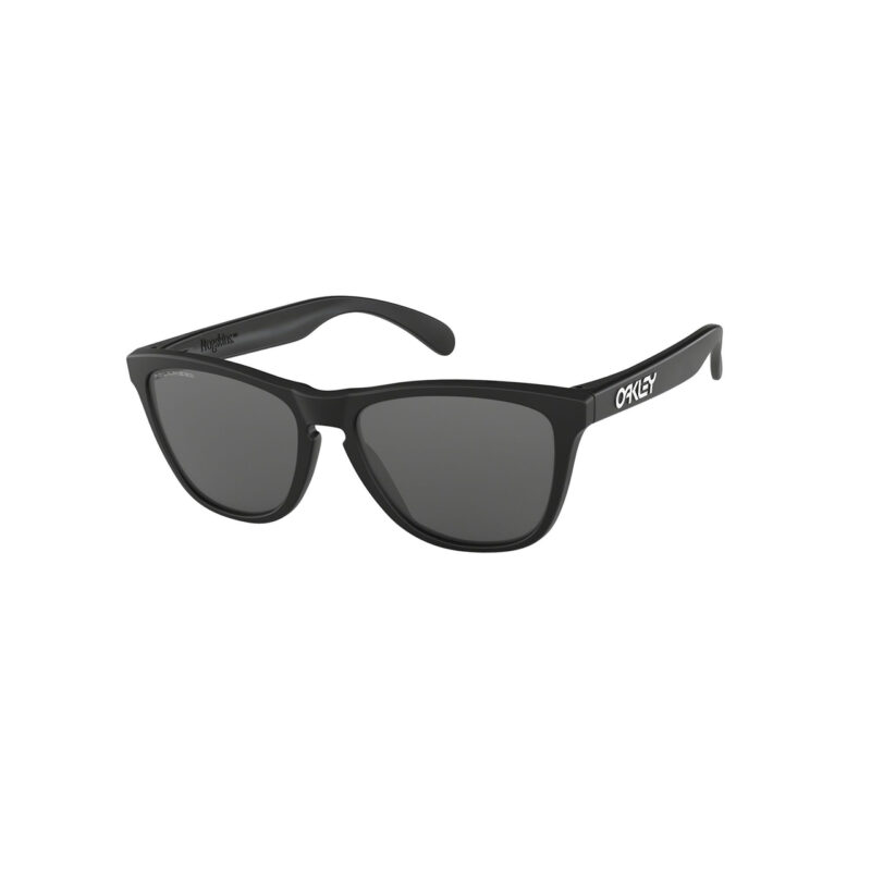 Oakley Frogskins Sunglasses Adult (Matte Black) Black Iridium Polarized Lens